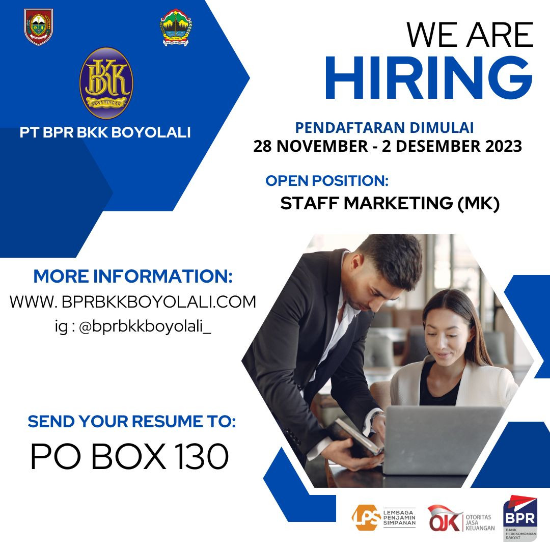 PENGUMUMAN SELEKSI CALON PEGAWAI PT BPR BKK BOYOLALI TAHUN 2023